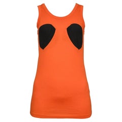 Helmut Lang Orange Tank Top With Black Insets