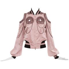 Jean Paul Gaultier Pink Satin Jacket With Cold Shoulder, Spring - Summer 2007