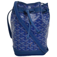 Goyard Petit Flot Drawstring Bucket Bag Blue Goyardine Crossbody Bag