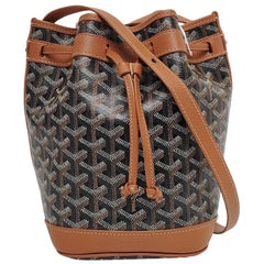 Goyard Petit Flot Drawstring Bucket Bag Brown Goyardine Crossbody Bag