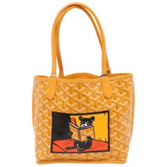 Goyard Anjou Mini Fourre-tout jaune bouledogue français réversible