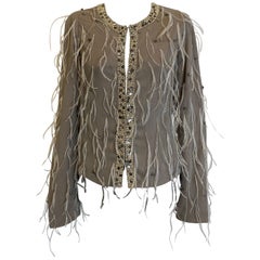 Lanvin Vintage Feathers and Pearls Jacket