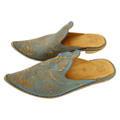 Chaussures marocaines à talons bleus pour femme taille EU 39