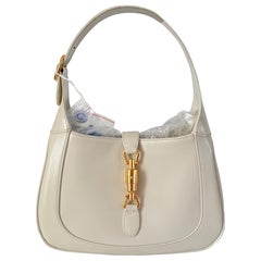 Gucci Jackie 1961 Small White Leather Bag with Adjustable Strap