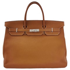 Hermes Birkin 40 Gold Togo Calfskin Leather Palladium Hardware Box M Stamp 2009
