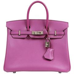 Hermès Anemone Purple Epsom 25 cm Birkin Bag