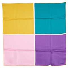 Hermès 2015 Foulard Carré 70 Quadri Purple yellow Silk carre 70 Scarf Hermes