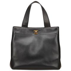 Black Chanel Leather Tote Bag