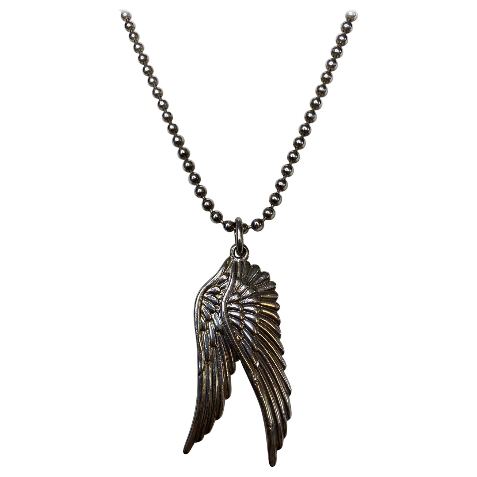 Vintage Silver Wings Pendant - Jade Jagger for Garrard