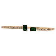Quinn  Bracelet souple en or jaune 14K avec émeraudes naturelles de 1,5 CT