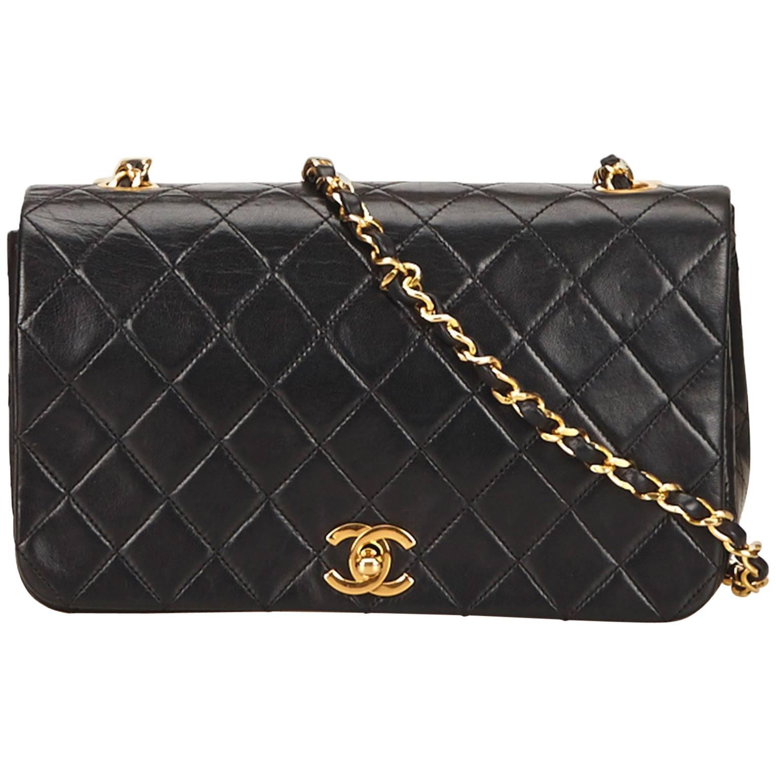 Black Chanel Quilted Lambskin Flap Bag