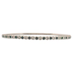 Ocean  14K White Gold Flex Bracelet  .50 CT Natural Round Emeralds