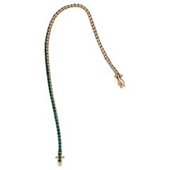 Laurel  14K Yellow Gold Emerald Tennis Bracelet  2.5 CT Natural Round Emeralds
