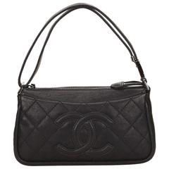 Black Chanel Quilted Leather Shoulder Bag 1