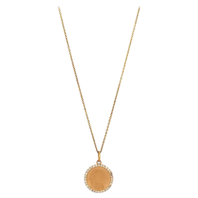 Amelia  14K Yellow Gold Circle Pendant Necklace  .25 CTW Natural Diamonds