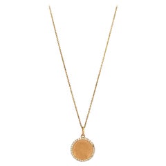 Amelia  14 Karat Gelbgold Halskette mit Kreis-Anhänger  .25 CTW natürliche Diamanten