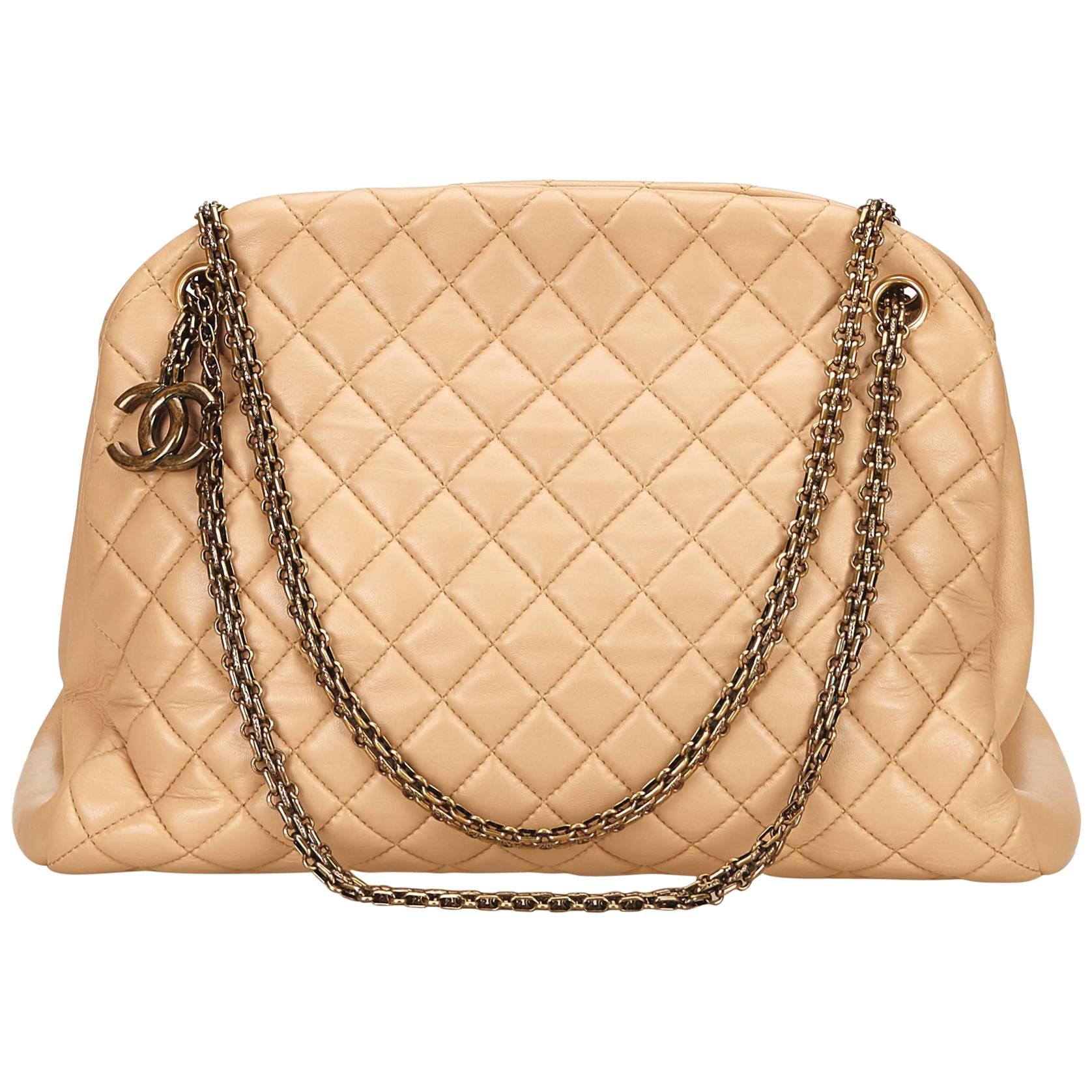 Beige Chanel Mademoiselle Bowling Bag