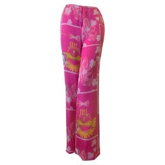 Vintage Custom-Made Spring/Summer Silk Pants In A Graphic & Floral Ungaro Print