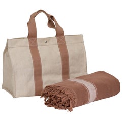 Sac de plage Hermès et serviette assortie