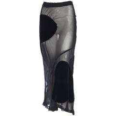Comme Des Garcons Bias Cut Chiffon and Velvet Skirt 3