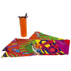 Hermes New in Box Silk " Carre' en Carres" Maxi Twilly Scarf 8