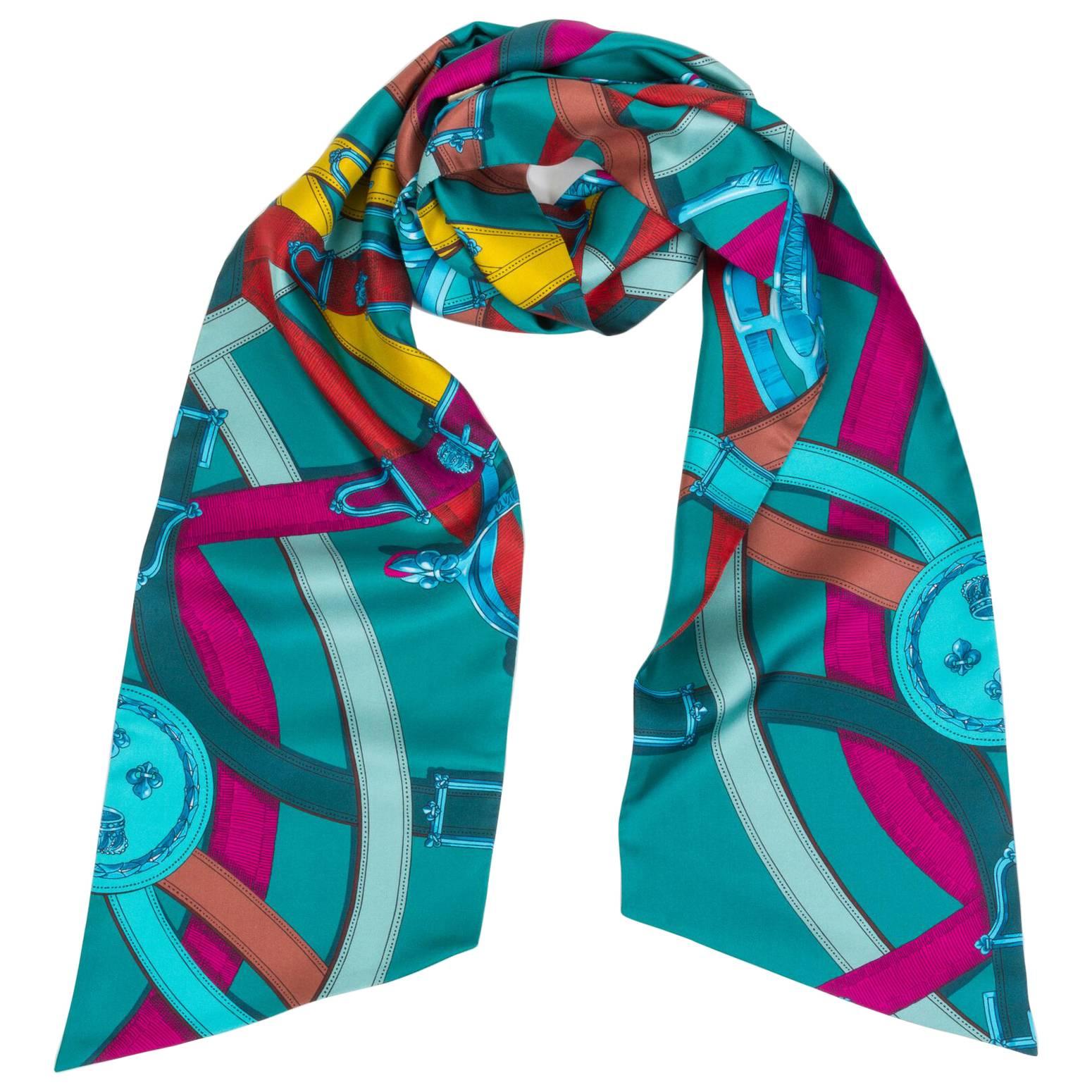 Hermes Maxi Twilly " Cavalcadour" Scarf
