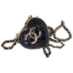 Chanel mini  Collar Corazón CC oro negro, bolso bandolera locker NWOT