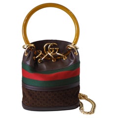 Gucci kosmopolitische Kreuzfahrt 2023 Kollektion Brown Satchel Henkeltasche - mit Kette