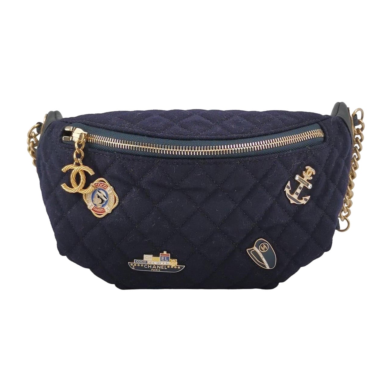 Chanel Belt Bag Métiers d'Art Paris-Hamburg 2018 Wool Nautical Charms For Sale