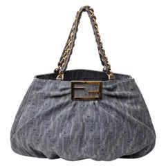 Fendi Mia Groß FF Logomania Denim Azzurro, Denim