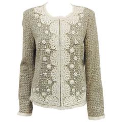 St. John Fringed Tweed Jacket With Embroidery and Beadwork 4