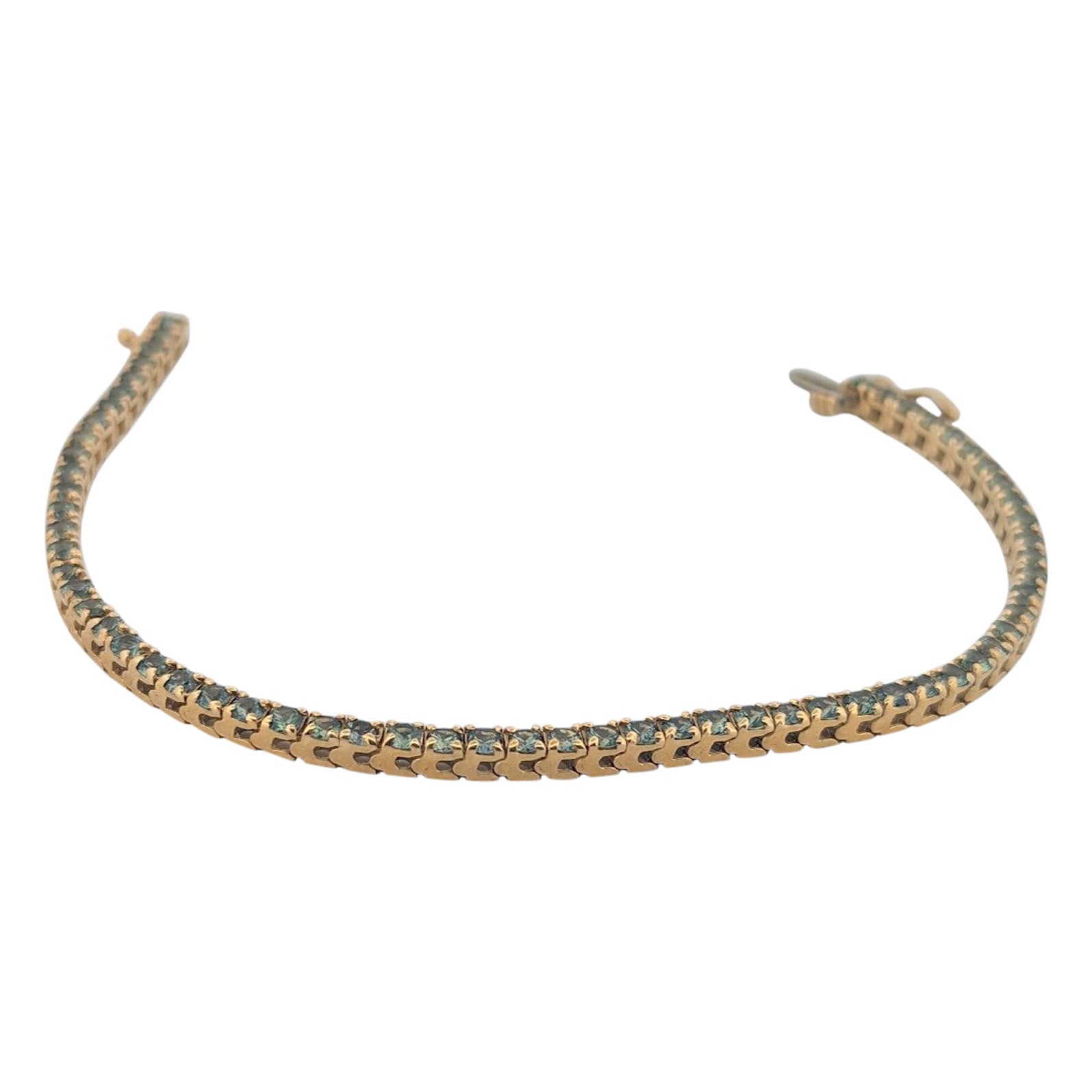 Briar  14K Yellow Gold Tanzanite Tennis Bracelet, 2.39 CT Natural Tanzanite For Sale