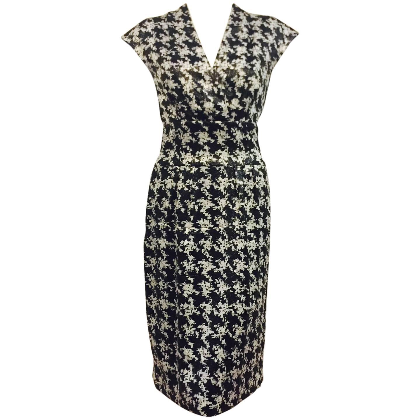 Escada Black and White Silk Blend Abstract Houndstooth Cocktail Dress For  Sale at 1stDibs | escada houndstooth dress, escada black and white dress