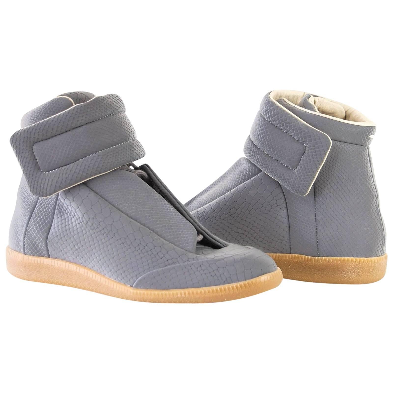 Maison Martin Margiela Men's Reflective Gray High Top Sneaker  43/10
