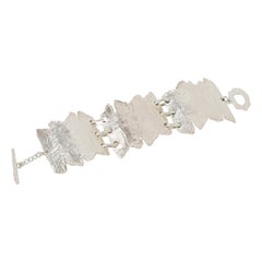 Biche de Bere Paris, bracelet à maillons en métal argenté brutaliste