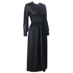 1970s Valentino Haute Couture vintage silk black dress