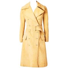 Retro Halston Ultra Suede Double Breasted Trench
