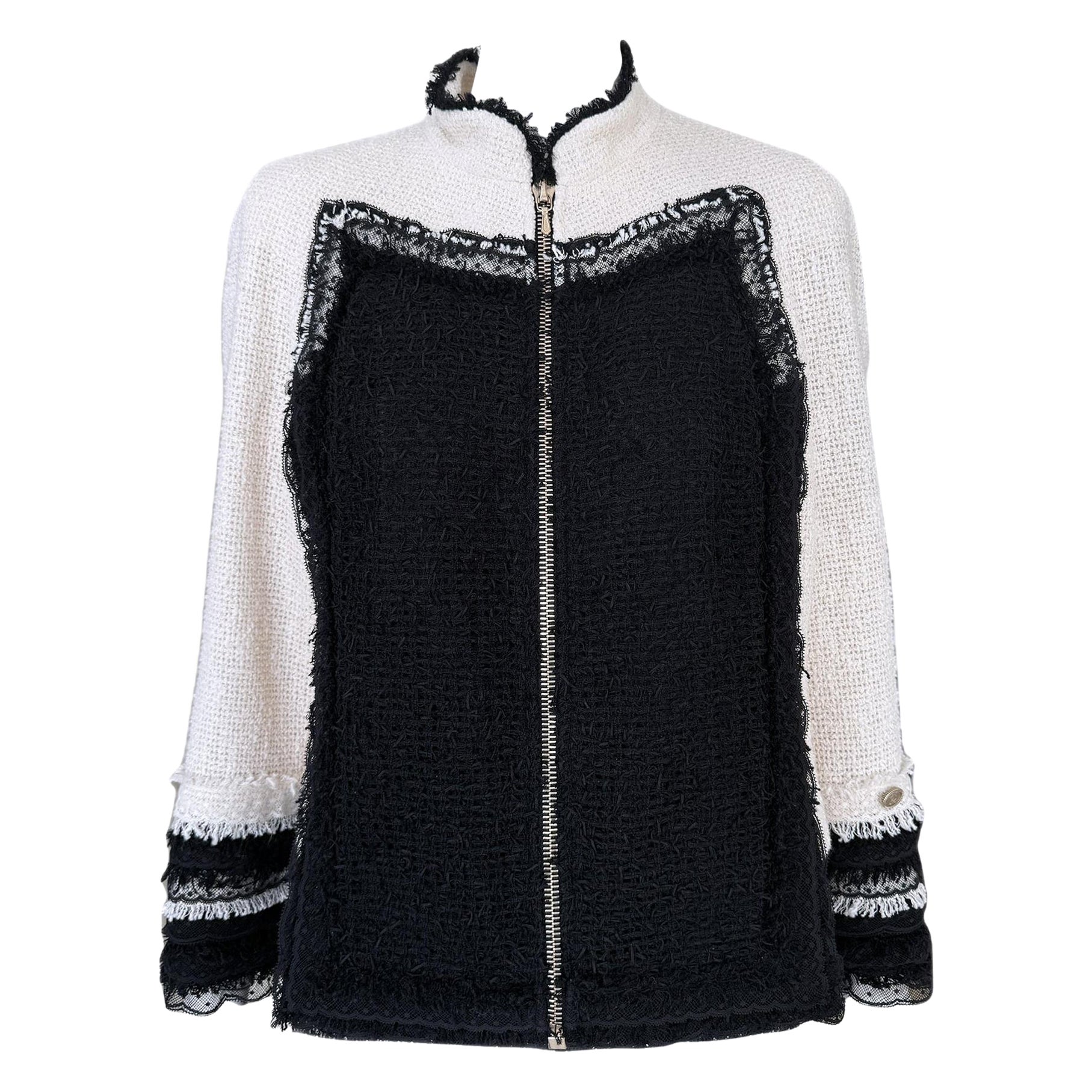 Chanel New Exquise veste en tweed avec accents de dentelle 38 FR