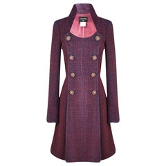 Chanel 10K$ París / Bombay Abrigo de tweed con botones joya 48 FR