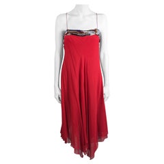 Flirty Schräg geschnittenes Seiden-Chiffon-Perlen-Tänzerkleid