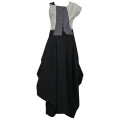 Comme des Garcons Grey & Black Asymmetrical Modernist Gown 1998