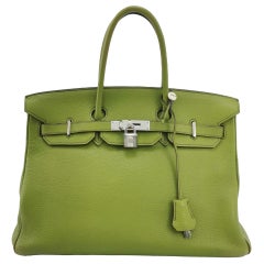 Hermès Birkin 35 Togo Green Vert Anis 37 Palladium Hardware 2008