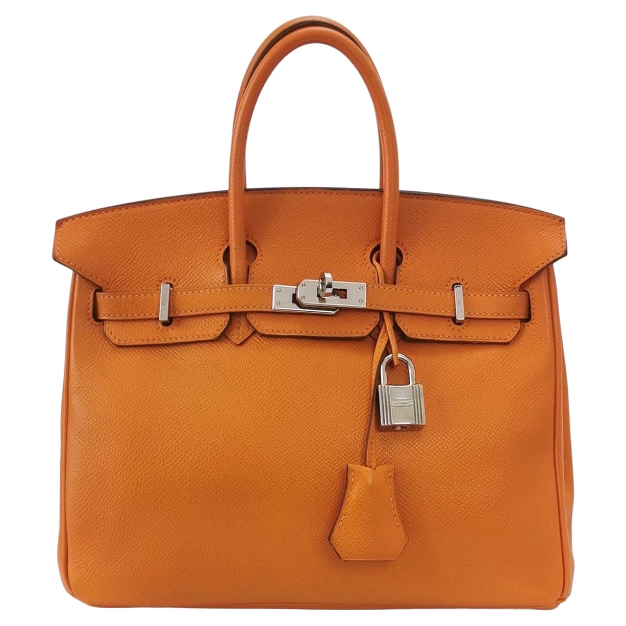 Hermes Birkin 25 Orange H 93 Epsom Leder Palladium Hardware