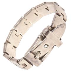 Hallmarked Sterling Silver Belt Buckle Bracelet 9