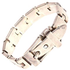 Vintage Sterling Silver Buckle Bracelet