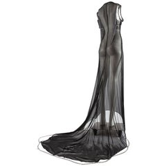 Maison Martin Margiela Spring-Summer 2010 black chiffon evening gown with chains