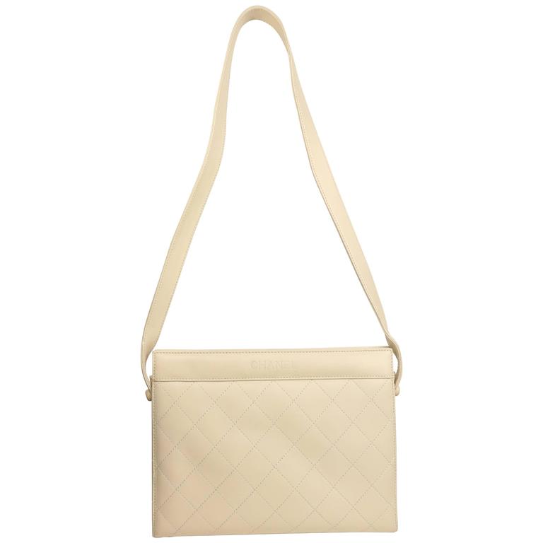 Chanel Beige Quilted Shoulder Strap Bag with Closure at 1stDibs shoulder purse with