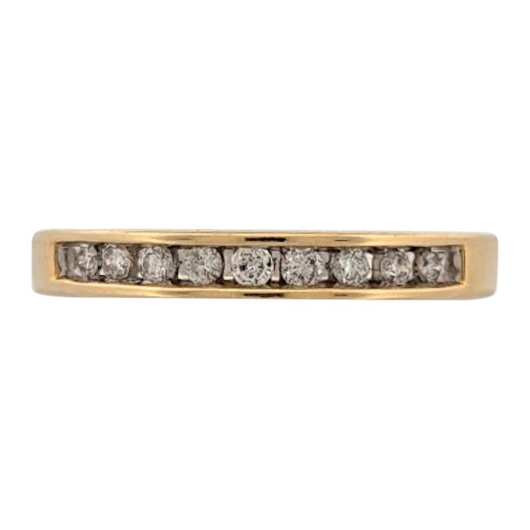 Aria  14K Yellow Gold Channel Set Diamond Band  .25 CTW Natural Round Diamonds For Sale