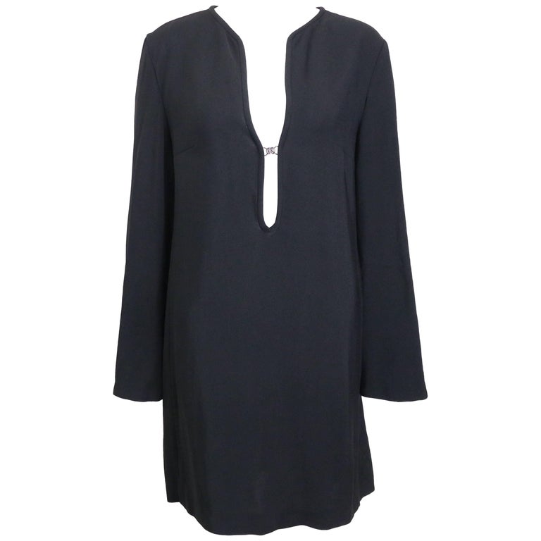 black tunic dress long sleeve NicoBlu Noor Long Black Tunic Dress with Gold Embellishment Petite-14