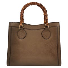 Gucci Diana Vintage Große Metallic Kupfer Leder Bambus Top Handles Tote